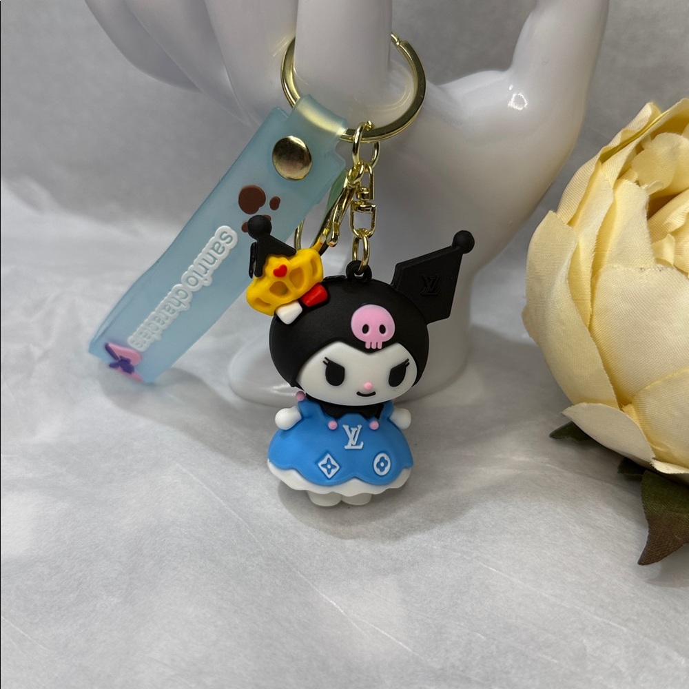 Cute Kuromi Keychain In Monogram Print - Picture 5 of 6